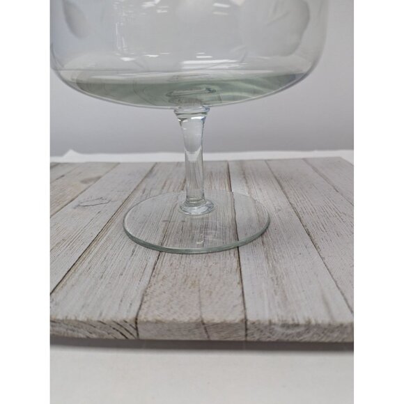 Crystal Romania Clear Glass Pedestal Dish Bowl 7 3/8" Tall Tulip Embossed - Picture 7 of 8